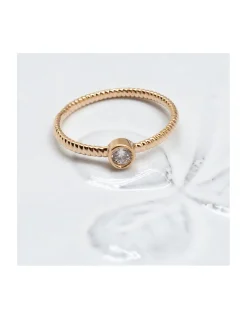 BINGO - BAGUE CORDE PLAQUÉE OR ET ZIRCON