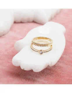 BINGO - BAGUE LONG BEACH EN PLAQUÉ OR 3 MICRONS ET ZIRCONS