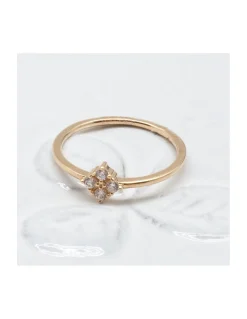 BINGO - BAGUE PLAQUÉE OR CARRÉ ET ZIRCONS