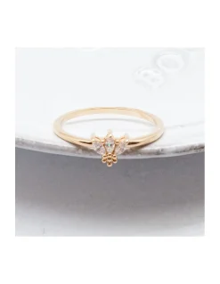 BINGO - BAGUE PLAQUÉE OR ÉPI ET ZIRCONS