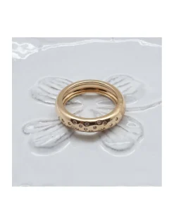 BINGO - BAGUE PLAQUÉE OR ÉTOILÉE