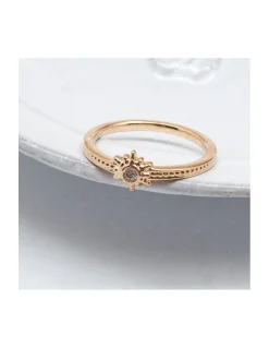 BINGO - BAGUE SOLEIL PLAQUÉE OR ET ZIRCON
