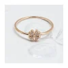 BINGO - BAGUE TRÈFLE PLAQUÉE OR ET ZIRCONS