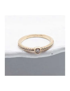BINGO - BAGUE ZIRCONS ET PLAQUÉ OR