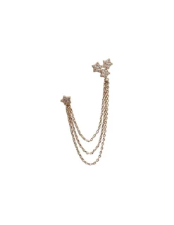 BINGO - BOUCLE D'OREILLE 3 CHAÎNES ET ÉTOILES ZIRCONS