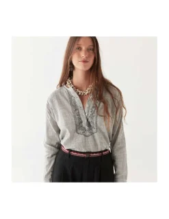 BLOUSE CAS - BLUE STRIPES
