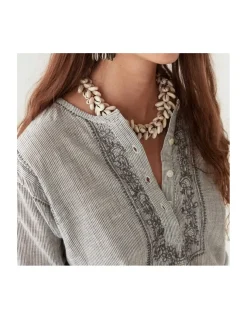 BLOUSE CAS - BLUE STRIPES