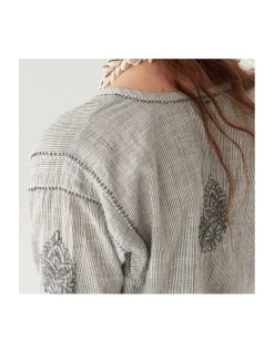 BLOUSE CAS - BLUE STRIPES
