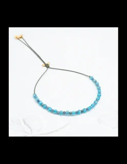 BLUE STORM - BRACELET APATITES FLUO ET REDDISH SAPPHIRES