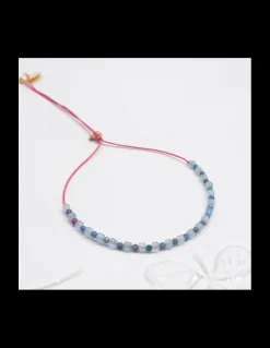 BLUE STORM - BRACELET APATITES BLEUES ET REDDISH SAPPHIRES