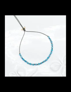 BLUE STORM - BRACELET APATITES FLUO ET REDDISH SAPPHIRES