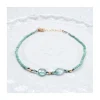 BLUE STORM - BRACELET DE CHEVILLE TURQUOISES ET ZIRCONS BLEUS