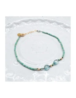 BLUE STORM - BRACELET DE CHEVILLE TURQUOISES ET ZIRCONS BLEUS