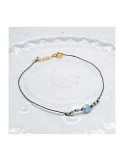 BLUE STORM - BRACELET DE CHEVILLE TURQUOISES ET ZIRCON BLEU