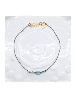 BLUE STORM - BRACELET DE CHEVILLE TURQUOISES ET ZIRCON BLEU