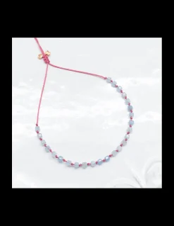 BLUE STORM - BRACELET EN APATITES BLEUES CUBES SUR CORDON NOUÉ