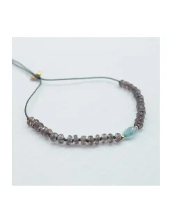 BLUE STORM - BRACELET GRENATS CAMÉLÉON ET ZIRCON BLEU OVALE