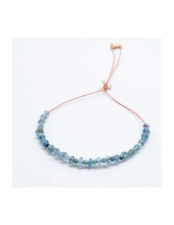 BLUE STORM - BRACELET KYANITES INDIGOS ET TOURMALINES BLEUES