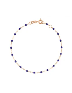 BRACELET CLASSIQUE OR ROSE - GIGI - TONS BLEU FONCÉ