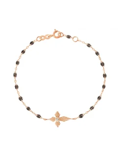 BRACELET CROIX LUMIÈRE, DIAMANT ET OR ROSE - GIGI - QUARTZ