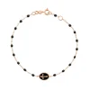 BRACELET CROIX ÉMAILLÉE OR ROSE - GIGI - NOIR