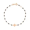 BRACELET CROIX OR ROSE - GIGI - NOIR
