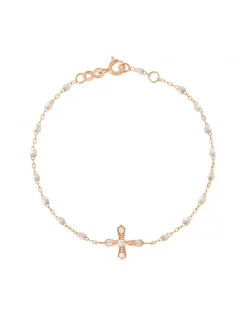 BRACELET CROIX VINTAGE OR ROSE - GIGI - OPALE