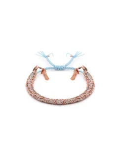 BRACELET N°183 - PINK GOLD / AQUA