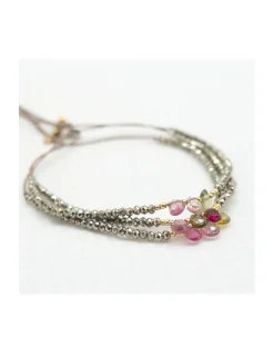 BROWNISH - BRACELET PYRITES ET GOUTTES TOURMALINES