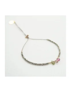 BROWNISH - BRACELET PYRITES ET GOUTTES TOURMALINES