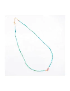 BROWNISH - COLLIER TURQUOISES ET GOUTTES TOURMALINES