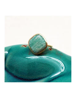 BY JOHANNE - DIWALI - BAGUE AMAZONITE - GRAND MODÈLE