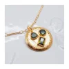 CAMILLE - MÉDAILLE 3 PIERRES TOURMALINES VERTES