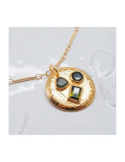CAMILLE - MÉDAILLE 3 PIERRES TOURMALINES VERTES