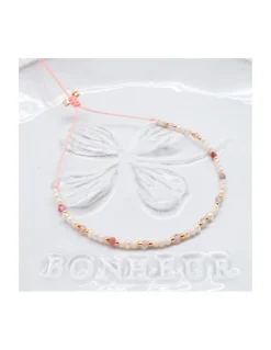 CANDIES - BRACELET 36 PERLES SOUCOUPES ET 11 SPINELLES MULTICOLORES SUR CORDON