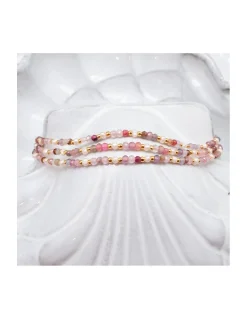 CANDIES - BRACELET 11 PERLES SOUCOUPES ET 36 SPINELLES MULTICOLORES SUR CORDON