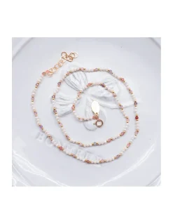 CANDIES - COLLIER SPINELLES MULTICOLORES ET MINI PERLES SOUCOUPES