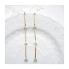 CANNES - BOUCLE D'OREILLE PUCE ZIRCON ET 3 AQUAMARINES ORAGE SUR CHAÎNE