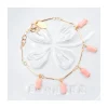 CANNES - BRACELET CHAÎNE TUBES FINS ET TULIPES CORAIL
