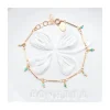 CANNES - BRACELET CHAÎNE TUBES FINS ET TURQUOISES