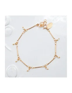 CANNES - BRACELET CHAÎNE TUBES FINS ET PERLES DE CULTURE