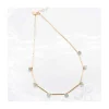 CANNES - COLLIER CHAÎNE GRANDES TIGES ET AQUAMARINES ORAGE