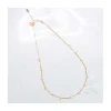 CANNES - COLLIER PERLES PETITES SOUCOUPES ET CHAÎNE TUBES