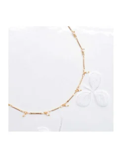 CANNES - COLLIER PERLES PETITES SOUCOUPES ET CHAÎNE TUBES