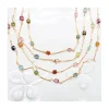 CANNES - COLLIER TOURMALINES CARRÉE SUR CHAÎNE TUBES FINS