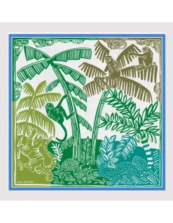 CARRE COTON - JUNGLE - EMERALD