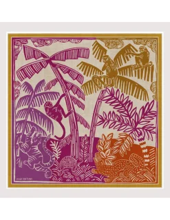 CARRE COTON - JUNGLE - FLAMBOYANT