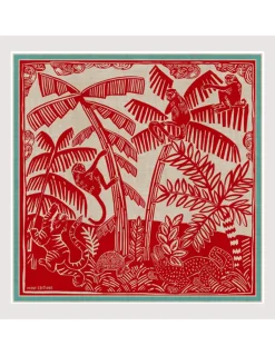 CARRE COTON - JUNGLE - RED