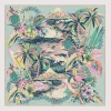 CARRE COTON ET SOIE - HAWAI - TURQUOISE