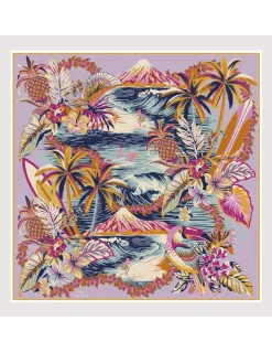 CARRE COTON ET SOIE - HAWAI - PARMA